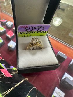 14k clear stone ring for sale!