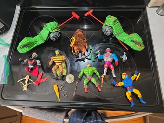 Vintage He-Man MOU Action Figure Lot with Vehicles