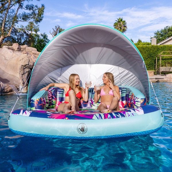Body Glove tropical pool float lounge with canopy