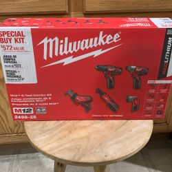 Brand New In Box Milwaukee M12 12-Volt Lithium-Ion Cordless 5-Tool Combo Kit