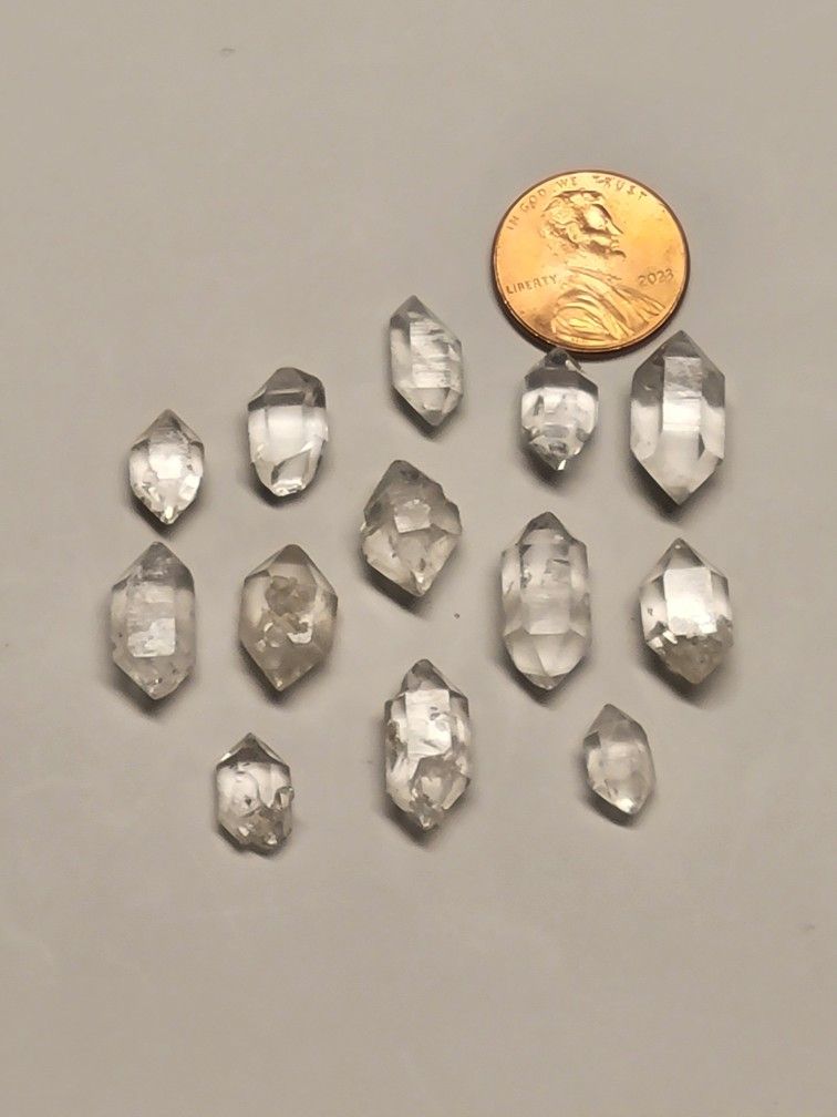 14pcs. High Grade Mini Herkimer Diamond Crystal Lot Double Terminated Beautiful