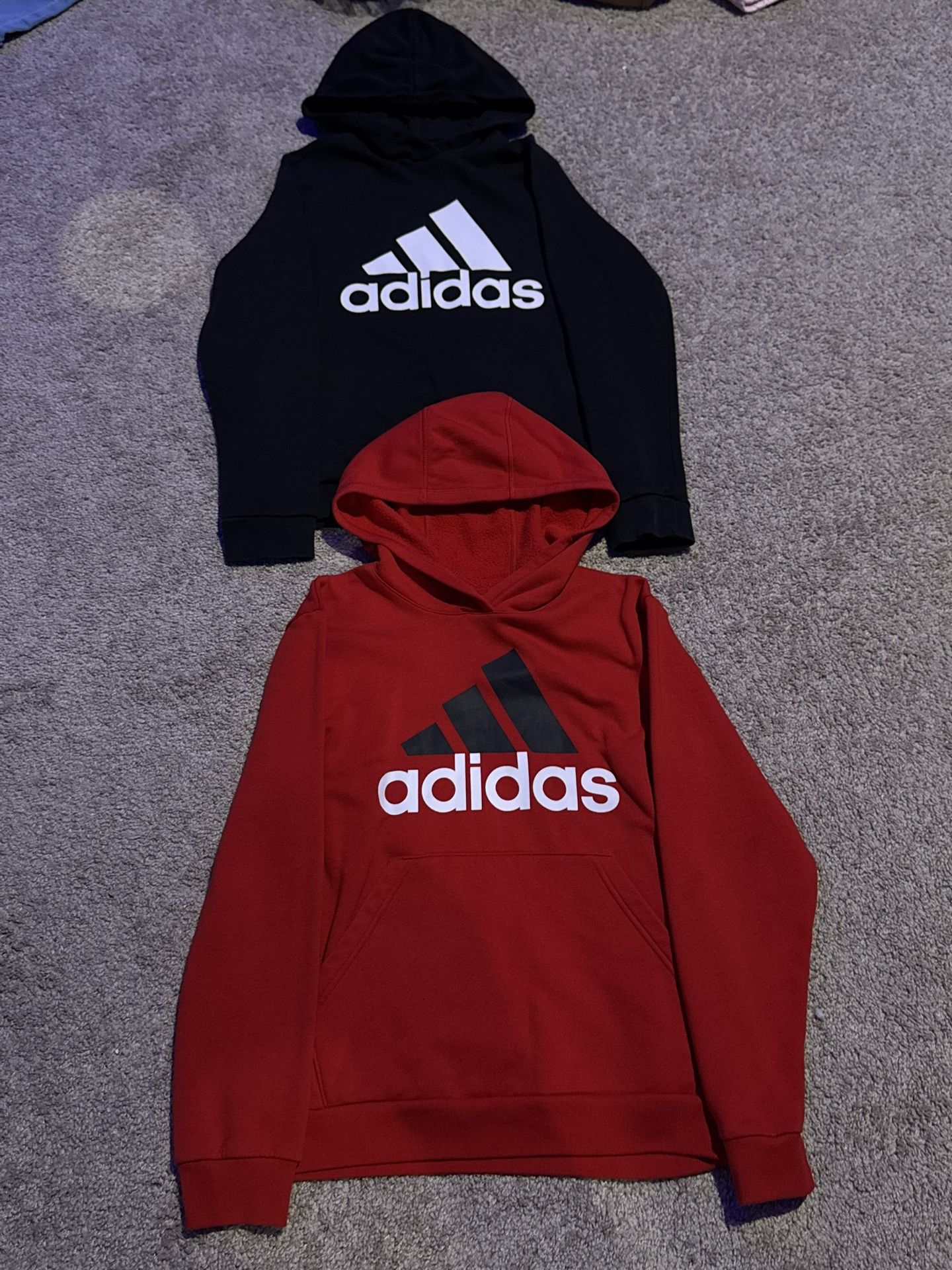 Black and red twin Adidas hoodie both size large. 