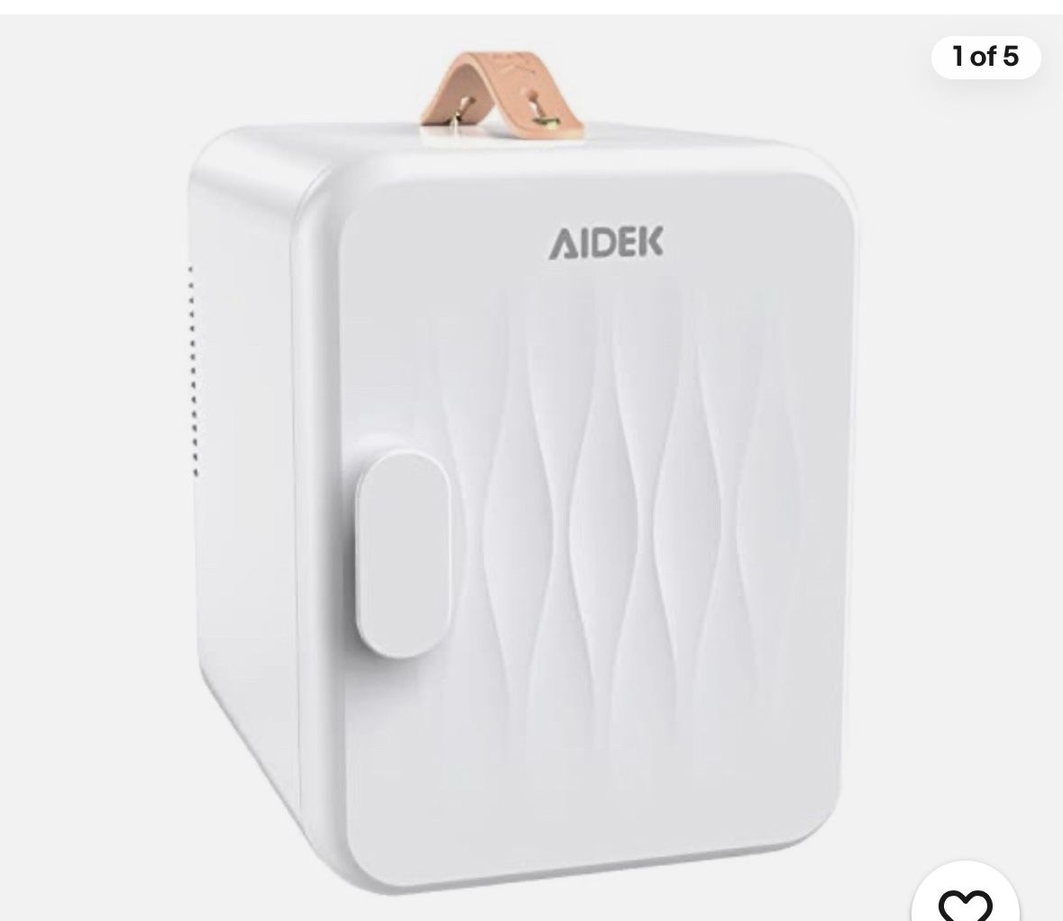 Aidek Mini Fridge Car Home Beauty 4L Portable Fridge White
