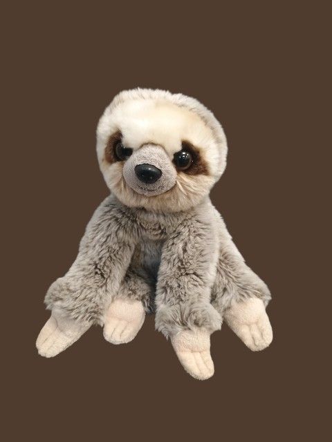 Adventure Planet Sitting Adorable Gray Sloth Bean Bag Soft Plush Toy 12in.
