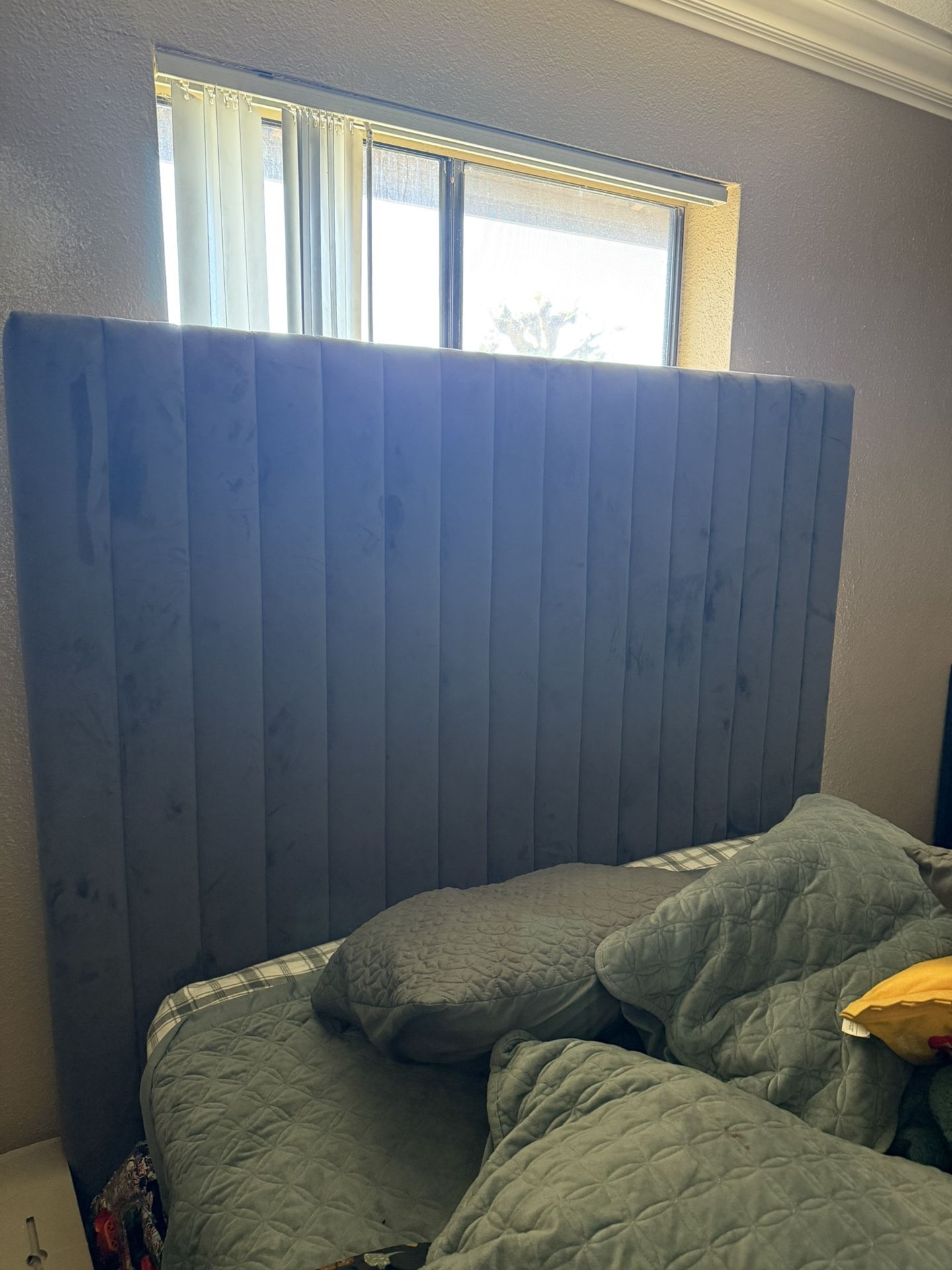 Grey Upholstered Queen Bed Frame