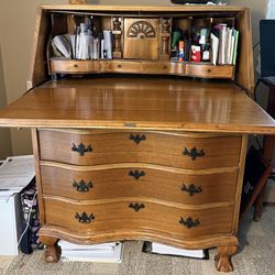 Antique Governor Winthrop Drop Front Clawfoot Desk