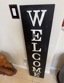 Wooden Welcome Front Door Sign Decor