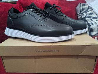 Bruno Marc Black Wingtip Oxford Sneakers 9.5