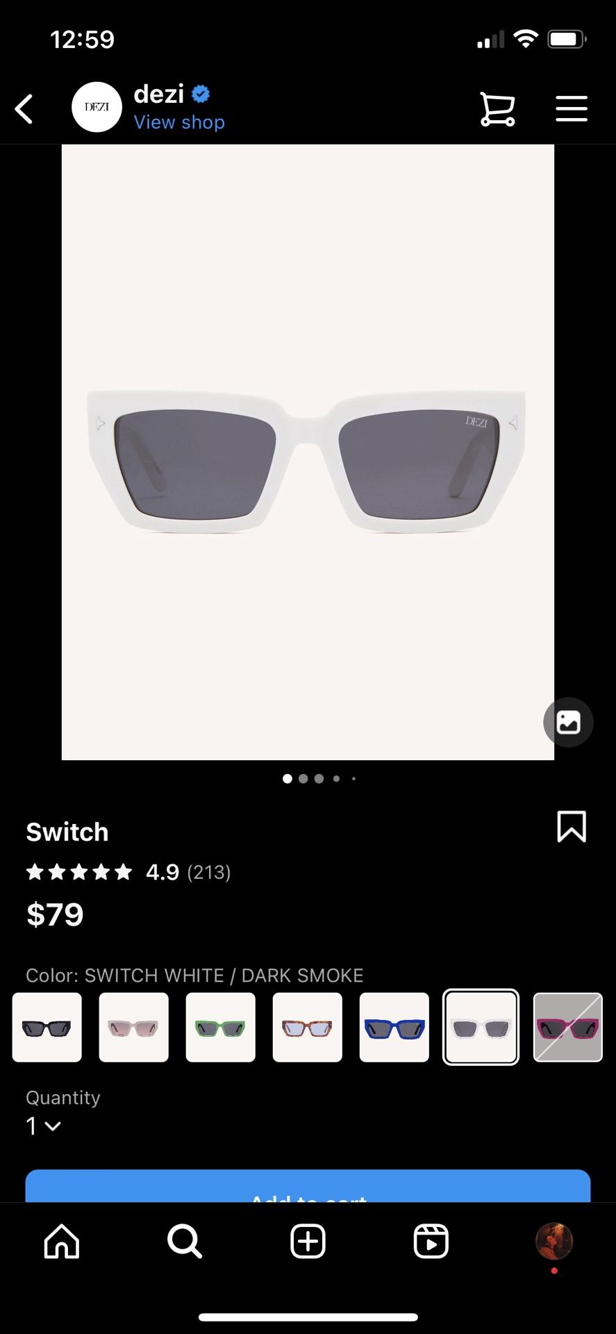 Dezi Sunglasses- Style Switch In White for Sale in Grand  display picture 1