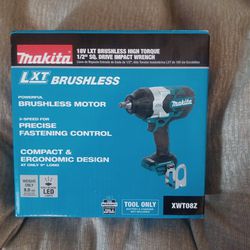 Makita 18v LXT Brushless High Torque 1/2" Sq Drive Impact Wrench