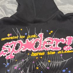 1:1 Black and pink spider hoodie  medium 