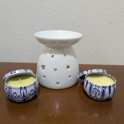 Candle Warmer + 2 Scented Candles 