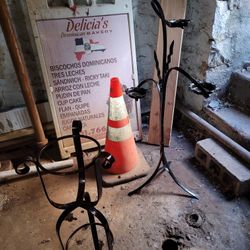 Vintage Metal Plant Holder And Candel Holder