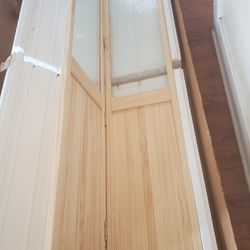 Glass/Pine 30x80 Bifold Doors 
