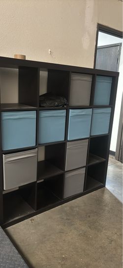 Black Cube Storage Shelf Unit 4x4