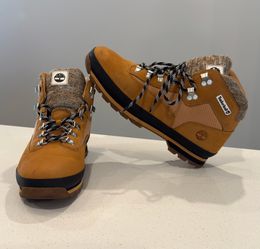 Rare Men's Timberland Euro Hiker Boots Wheat W/ Pattern Knit Collar A1IA9 Size 12 M
