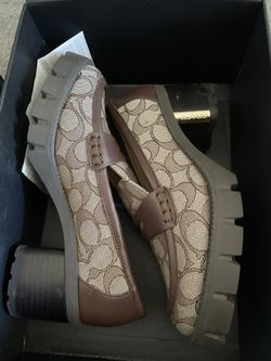 Coach Women Size 6 Black/brown/marble Loafer Shoes