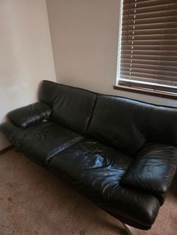 Black leather Couch