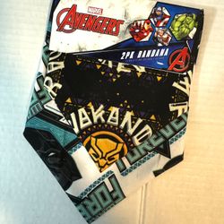 2 Pc of Marvel Avengers Bandana’s. Black Panther, Wakanda Forever. 