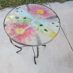 GORGEOUS GLASS TOP SM. PATIO ETC TABLE 14 FINAL PRICE LOOK MY POST TONS ITEM