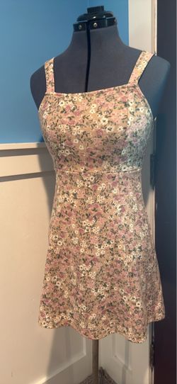 Floral Mini Dress with Square Neck
