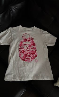 pink bape shirt size S