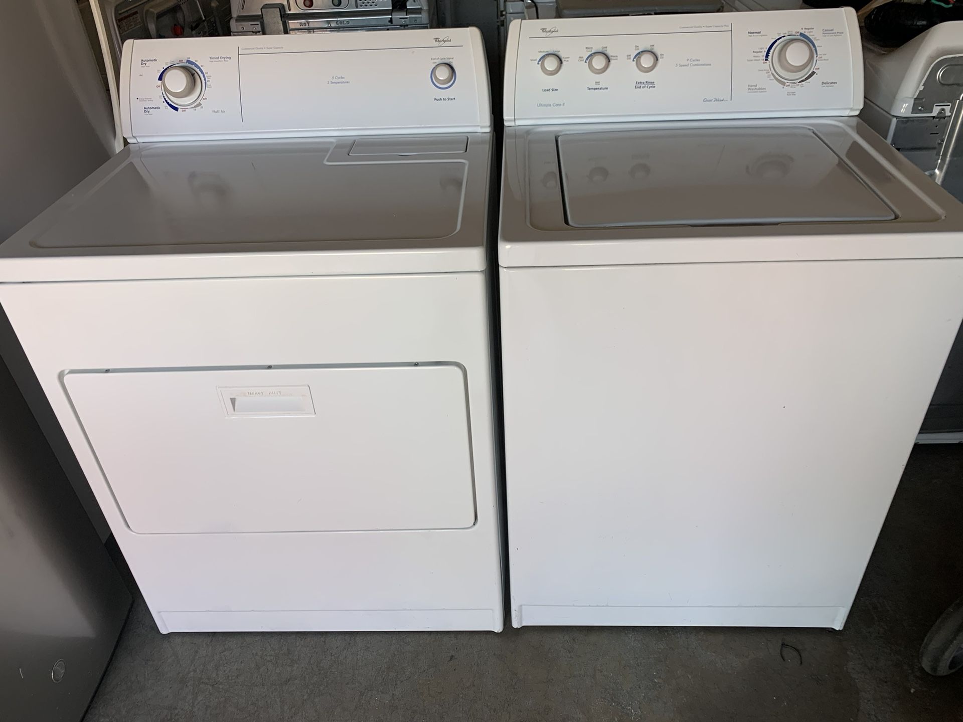 Whirlpool Washer 3.8 cu.ft and electric dryer 7.4 cu.ft
