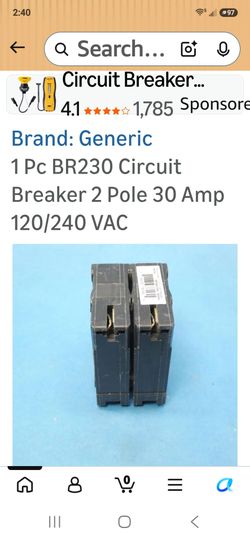 1Pc BR230 Ciicui Breaker 2 Pole 30 Amp 120/240 VAC