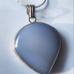 Sterling Necklace Moonstone Pendant