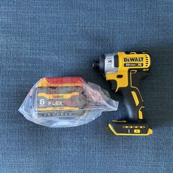 DEWALT XR BRUSHLESS 3 SPEED IMPACT DRILL + 6.0AH FLEXVOLT BATTERY 