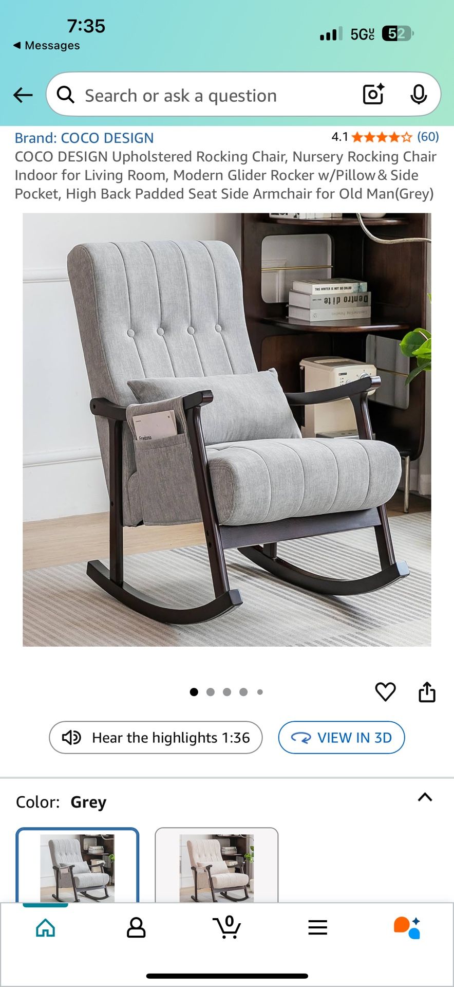 Nursery rocking chair
