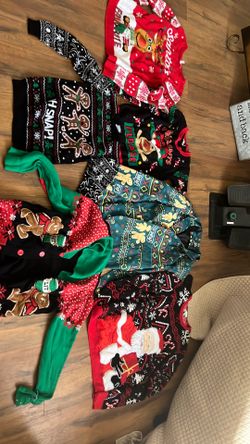 Christmas sweatshirts and coats  8 $ a piece or or 35 for all of them