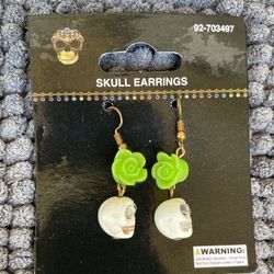 Dia De Los Muertos Halloween Skull Earrings