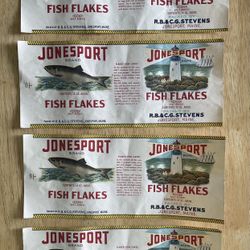 JANESPORT, MAINE FISH FLAKES LABELS