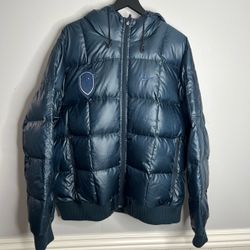 Nike LeBron James 550 Goose Down Puffer Jacket Mens XL Blue NWT