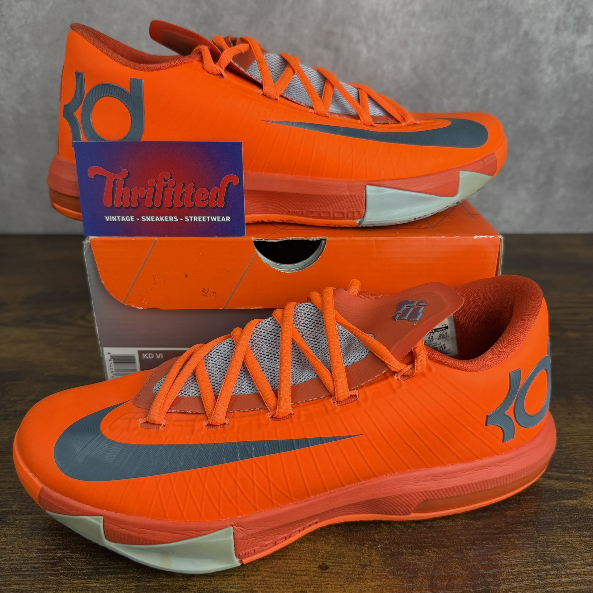 Nike KD 6 NYC 66 Size 8.5 599424-800 Orange Men’s Basketball Sneakers OG Rare