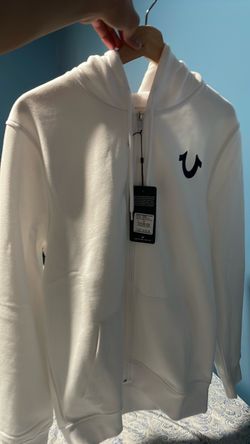 True religion zipper sweater white men medium