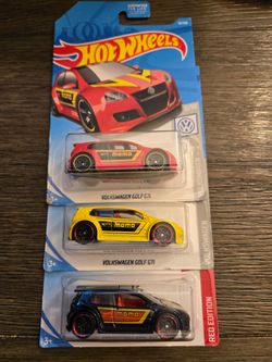 Hot Wheels VW Golf GTI Set of 3, Red, Black and Yellow