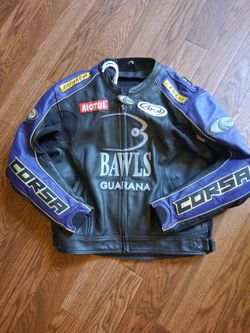 CORSA MENS LEATHER MOTORCYCLE JACKET  XL