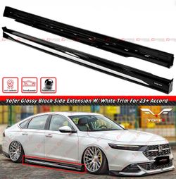 23-26 Honda Accord Yofer Side Skirt Extension - Pearl White Trim