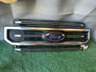 For 2020-2022 Ford F250 F350 Super Duty Platinum Silver & Black Grille Assembly