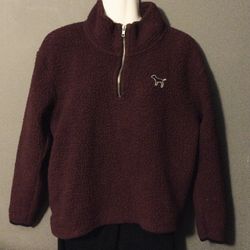 VS PINK—-Maroon Sherpa 