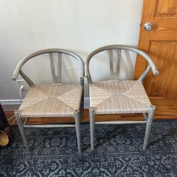 4 wishbone dining chairs crate and barrel