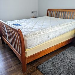 Queen Serta double pillow-top mattress and box spring