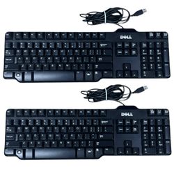 Dell Model: L100 Wired USB QWERTY Black Keyboard Lot Of 2 Keyboardist 