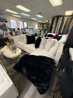 Modern Modular Black Or Beige Sectional Sofa