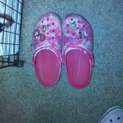 Pink Crocs With Charms
