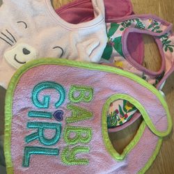 4 cute girls bibs all for $4