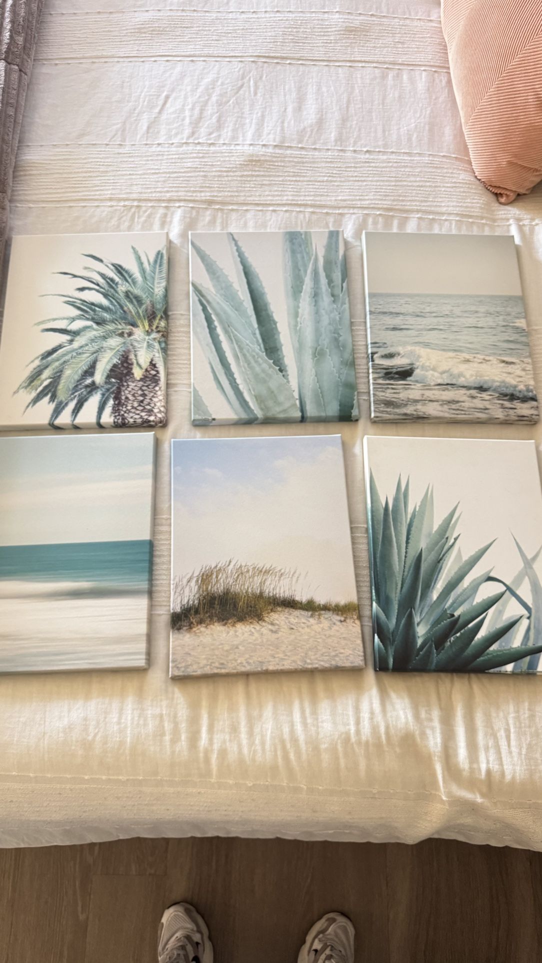 Set of 6 Coastal Canvas Wall Art Prints