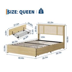 Moving Sale - Queen Wicker Bed frame